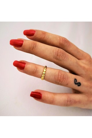 GOLD KAPLAMA KARARMAZ TAM TUR KALP FİGÜR ALTTAN AYARLI EKLEM YÜZÜK-YÜZÜK20 Altın