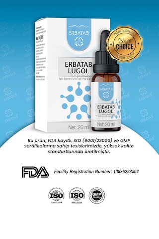 Erbatab Lugol İyot %2 20 ML