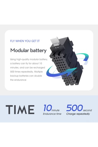 Teltree Epp Malzeme Dayanıklı Havalı Araç - 2.4g Kumandalı Uçak, 10 Dakika Uçuş Süresi, İki Pil Seti Koyu Gri