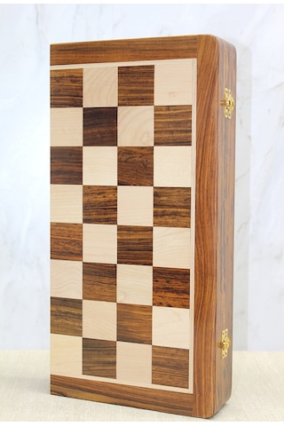 Mıknatıs Taşlı Ahşap Katlanabilir Kutulu Satranç Oyunu 40 Cm 33066110
