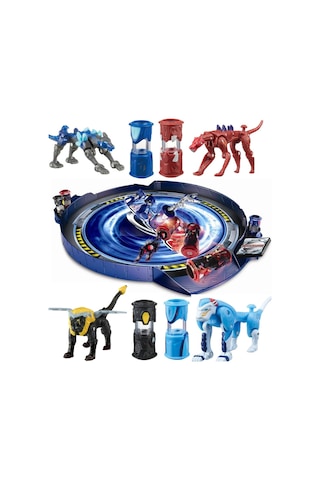 Monsuno, Lisanslı Mega Arena, 4 Adet Kapsül-4 Figür-4 Kart Full Oyun Seti