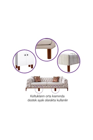 2 Adet Silindir Destek Ayağı 14 Cm Kahverengi Gizli Ayak Mobilya Kanepe Baza Koltuk Dolap Sehpa Tv Ünitesi Ayağı
