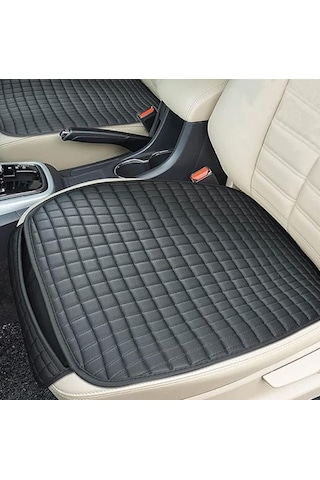 Su Geçirmez Ön Arka Araba Koltuk Minder Deri Siyah Oto Koltuk Minderi 3'lü Oturak Örtüsü