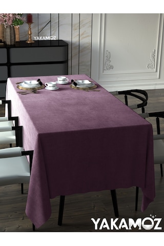 Lavanta Pembesi Kadife Dokulu Masa Örtüsü Dertsiz Velvet Touch Serisi Lavanta Pembesi
