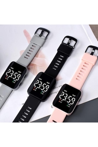 Gündelik Dijital Spor Saatler Led Dijital Ekran Büyük Kare Kadran Ergonomik Tasarım Silikon Bileklik Saat