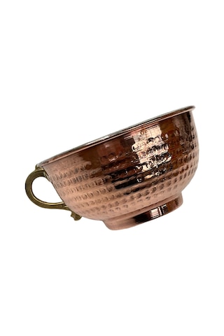 Bakır Bardak Kulplu Ayran Bardağı 4 Bardak