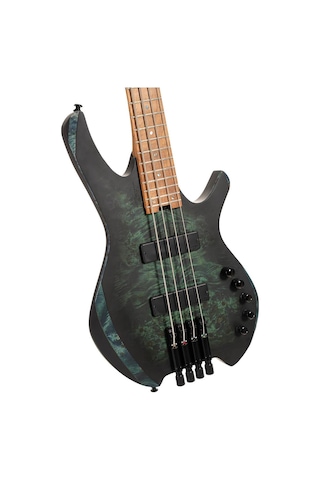 Cort Space4sdg Headless 4 Telli Bas Gitar - Star Dust Green Profesyonel Space Serisi Hafif Gövde, Özel Köprü Sistemi, Aktif Eq Ve Göz Alıcı Kristal Bitiş
