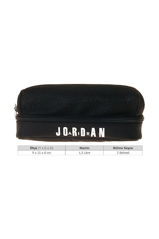 Jordan Air Houston Black Erkek Çocuk Siyah Üç Gözlü Kalemlik/kalem Çantası - Q3175
