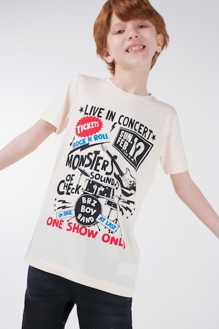 Brz Kids Baskılı Erkek Çocuk Kısa Kollu T-Shirt Somon