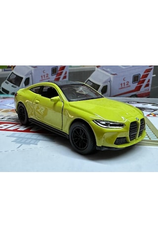 Oyuncak Metal Model Araba 1/36 Çek Bırak Bmw M4 Sarı