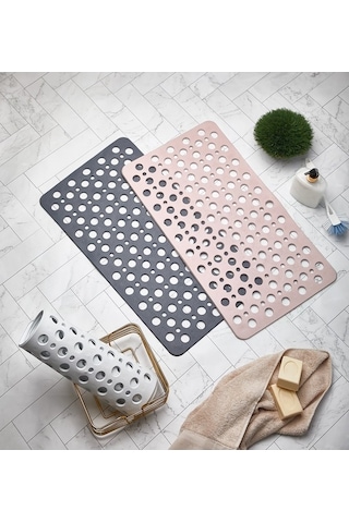 Reis Home Bubble Banyo Paspası Kaymaz Tabanlı Duş Matı Dikdörtgen Çok Renkli