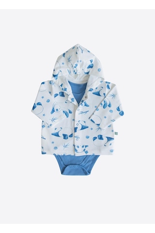 Organik Panda 3'lü Set Mavi Mavi