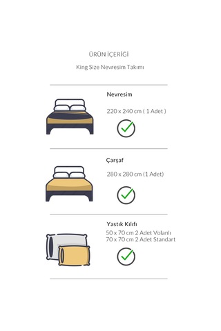 Varol Royal Saten King Size Battal Boy 300tc Nevresim Takımı - Mirable Çok Renkli