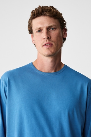 Grimelange Gravs Erkek %100 Pamuklu Yumuşak Kumaşlı Yuvarlak Yakalı Uzun Kollu Mavi T-shirt Mavi