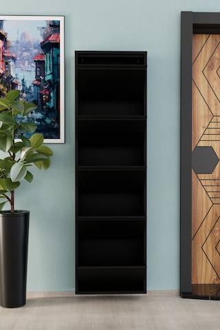 5 Kapaklı Metal Ayakkabılık Siyah Siyah