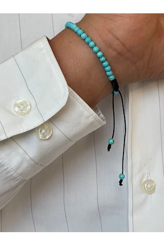 14 Ayar Alltın Dorikalı Doğal Firuze Taşlı Şık Altın Bileklik Altın