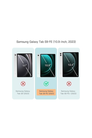 Samsung Galaxy Tab S9 Fe Sm-x510 10.9 İnç Kılıf 360 Dönen Kapaklı Standlı 3lü Set Kapaklı Kılıf