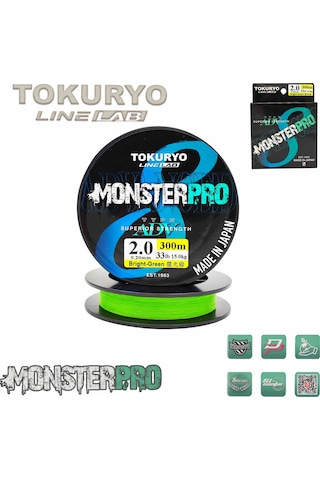 Tokuryo Lıne Lab Monsterpro X8 2.0pe 0.20mm 33ıb 15.0kg Bright-g