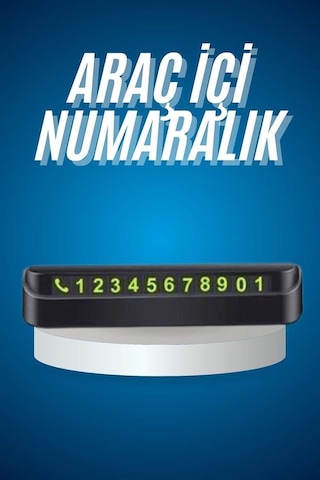 Araç İçi Numaratör Numaralık Oto Cam Kartı Fosforlu Numaratör - Lisinya St