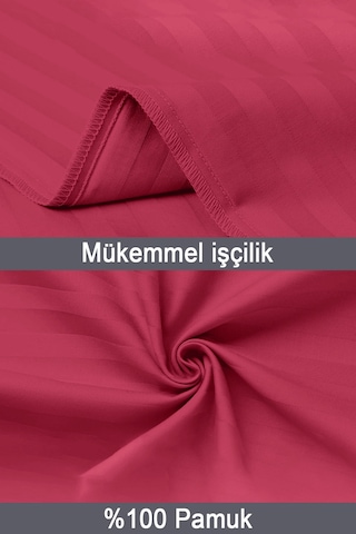 Vionel Home Pamuk 2’li Çizgili Saten Yastık Kılıfı 50 x 70 cm