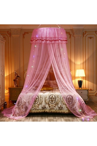 Monyee Küçük Yuvarlak Pembe Kaldırım Sütunu Moskitoya, Kolay Kurulum, Üniversite Yatak Odası İçin, 60-150 Cm Yataklar İçin Uygun, Dayanıklı Malzeme