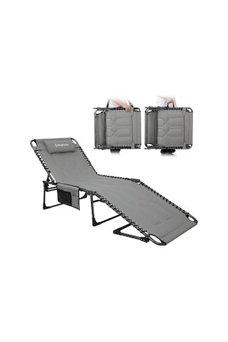 Kingcamp Magnolia B20 Premium 7 Kademeli Katlanır Dolgulu Şezlong Grey Gri