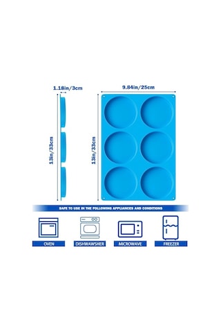Maoyaya Pişirme İçin 4 İnç Yuvarlak Silikon Kalıp, Yapışmaz Hamburger Çörek Ve Yumurta Tavası Kalıbı Diğer