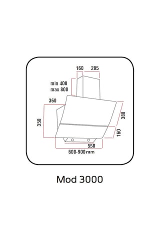 Alveus Mod 3000 Duvar Tipi 60 CM Davlumbaz