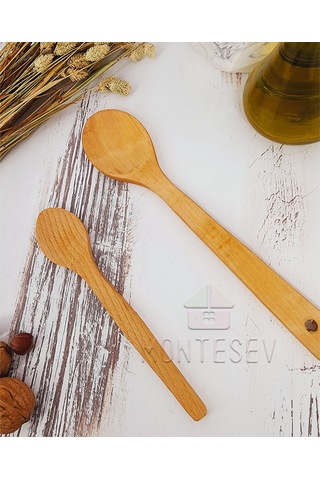 Ahşap Tahta Mutfak Kaşık Seti 2 Parça Kayın Şimşir Ağacı 2-4