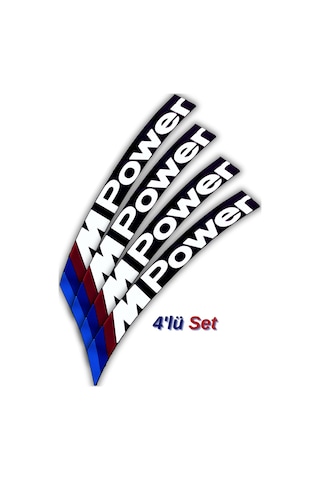 M Power Otomobil Motosiklet 3d Lastik Jant Yazısı & Arma Sticker