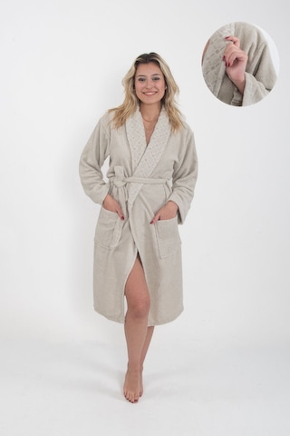 Güvenal Anatolia Soft Unisex Bornoz Bornoz Erkek Bornoz Kadın Bornoz Hediyelik Sabahlık Çeyiz 2 Bej