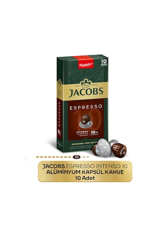 Jacobs Espresso 10 Intenso Nespresso Uyumlu Kapsül Kahve 10 Kapsül X 5 Adet Kapsül Kahve