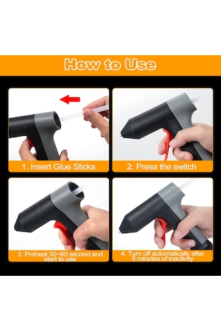 Konesam 3.7v Şarj Edilebilir Sıcak Yapıştırma Tabancası Seti - 20 Adet Yapıştırma Çubuğu, Hızlı Isınma, Usb Şarj, Çift Katmanlı Yanmaz Tasarım