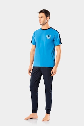 Erdem Mavi Erkek Yazlık Pijama Takımı 2023-07 Mavi