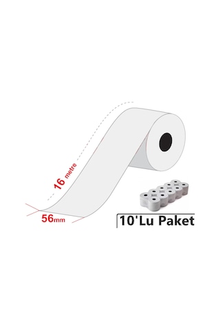 Termal Yazarkasa Pos Rulosu 56 x 16 Mt 10' lu Paket