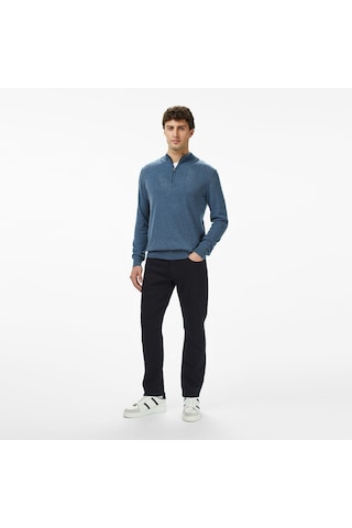 Nautica Erkek Mavi Classic Fit Kazak Düz S57104t Mavi