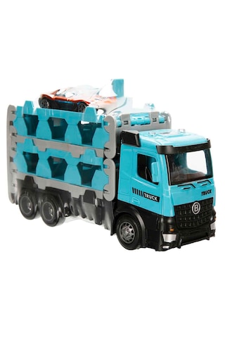 Maxx Wheels Sürtmeli Taşıyıcı Kamyon Fırlatıcılı Araçlı Açılıp Kapanabilen Taşıyıcı Tır Mavi