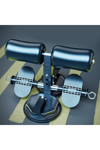 Dolıty 2 Güçlü Vantuzlu Sit Up Bar Ayarlanabilir Siyah Siyah