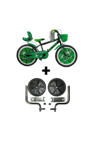 Sarissa Spinne 20 Jant 6 Ve 10 Yaş Çocuk Bisikleti Yeşil + Yan Destek Tekeri Yeşil
