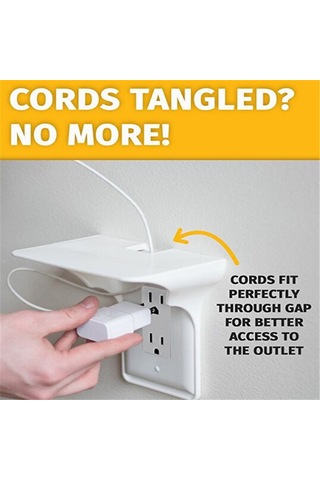 Yaozixa Abd Standard Duvar Tipi Telefon Şarj Soketi Rafı, Pp Malzeme, Ters Çevrilebilir Depolama Tabağı, Dayanıklı Ve Sık Kullanımlı, C Modeli Beyaz