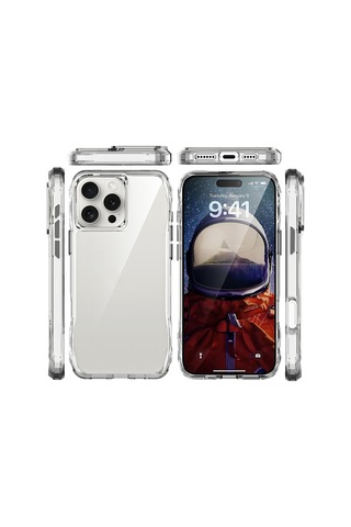 Apple iPhone 16 Pro Uyumlu Kılıf Airbag Özellikli Bayer Tpu Malzeme Şeffaf Telefon Kılıfı Kapak