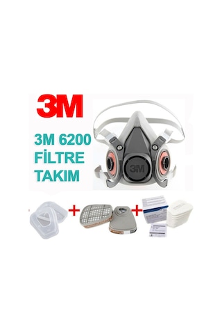 3M 6200 Orta Boy Yarım Yüz Mask + A1 Filtre Takım
