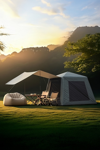 Fischer Tenteli Oxford Kumaş Şişme Çadır 4-5 Kişilik 233x233x190cm Açık Haki