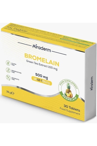 Miraderm Pharma Miraderm Bromelain 500mg 30 Tablet