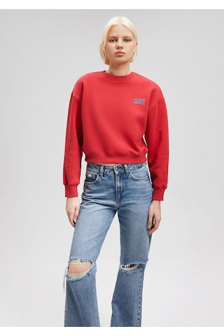 Mavi Kadın Logo Kısa Sweatshırt Lipstick Red 1611601-70936 Kırmızı