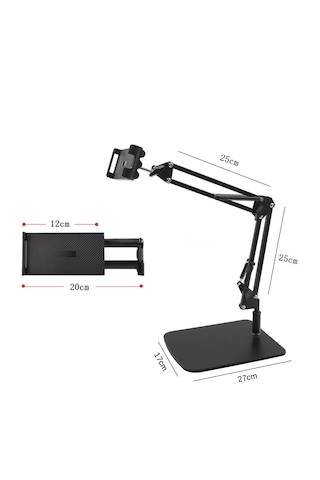 Masaüstü Ayaklı Ayarlanabilir Tablet Tutucu 360 Dönebilen, Çok Açılı Stand