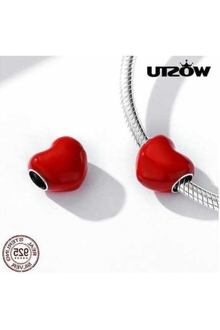 Novahub 925 Ayar Gümüş Kalp Şekli Boncuk Fit Bilezik, Pembe, Kırmızı, Mavi Renkli Emaye, Wostu Tasarım, Kadın Takı Pembe