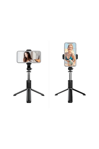 Kuzeystore Led Işıklı Katlanabilir Çok Fonksiyonlu Kablosuz Bluetooth Kumandalı Tripod Selfie Çubuğu, Vlog, Video, Grup Fotoğraf, Özçekim