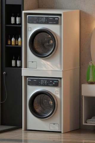 Çamaşır Sepeti Çekmeceli Çamaşır Ve Kurutma Makinesi Banyo Dolabı Antrasit