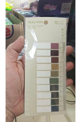 10 Renkli Cetvelli Şeffaf Indeks Sayfa Sticker Pastel Tonlar Çok Renkli